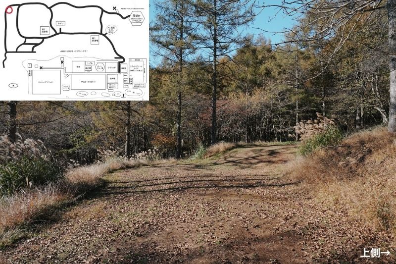 五光牧場オートキャンプ場 サイト解説 マップ左 林間7