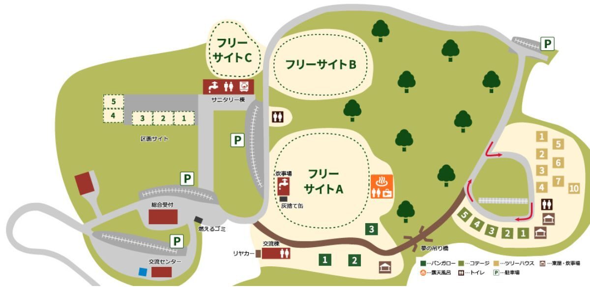 とことん山キャンプ場　サイトマップ