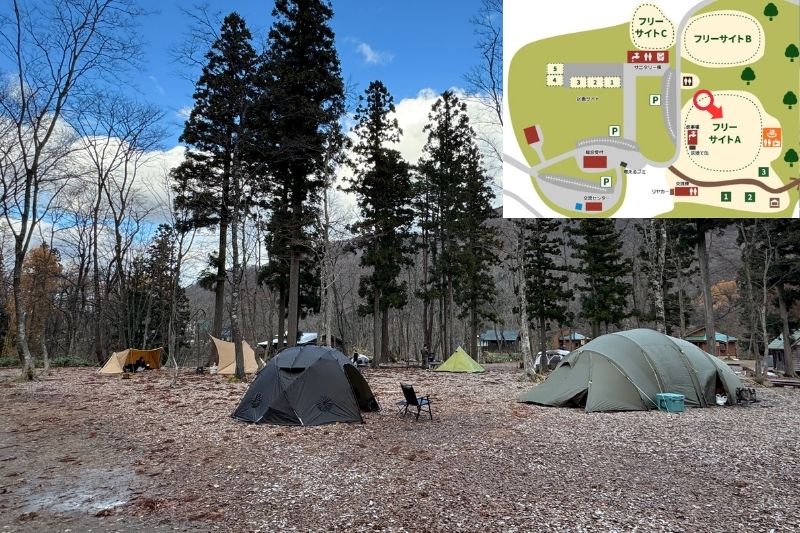 とことん山キャンプ場　フリーサイトA　解説４