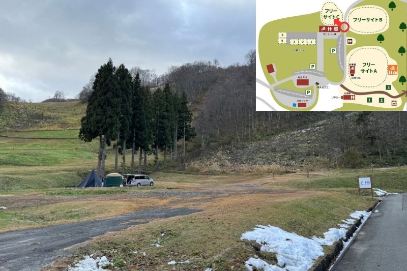 とことん山キャンプ場　フリーサイトC　全景