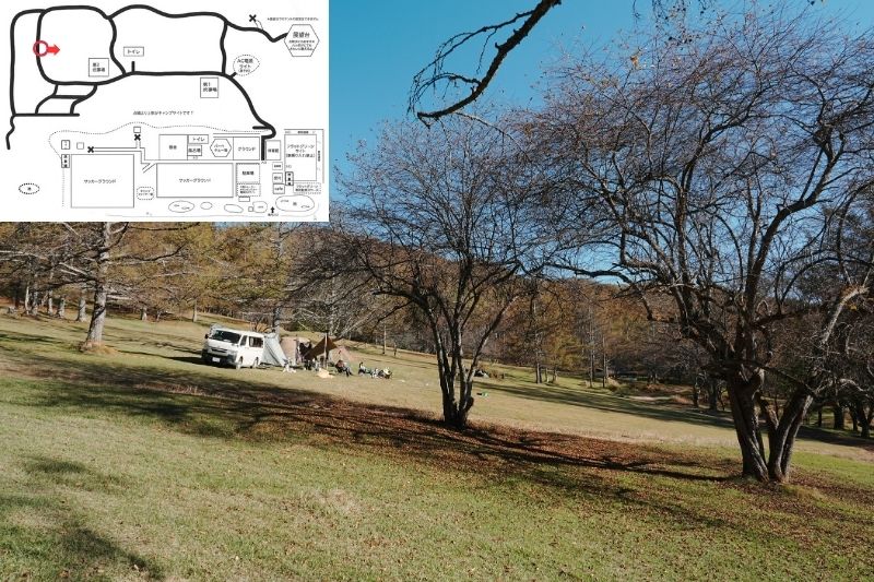 五光牧場オートキャンプ場 サイト解説 マップ左2列目 広場3