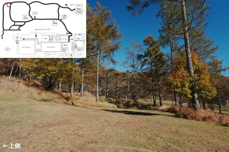 五光牧場オートキャンプ場 サイト解説 マップ左 林間10