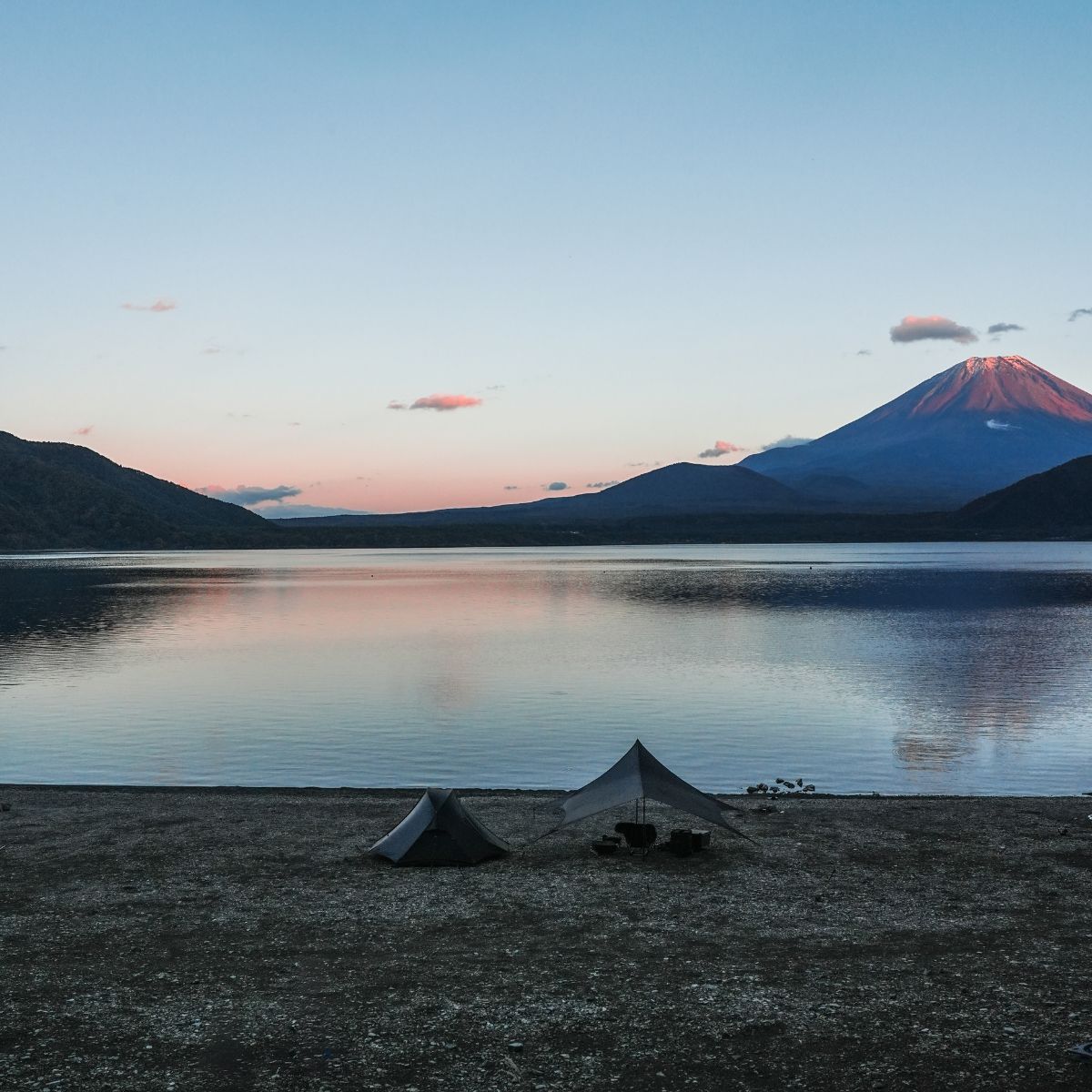 浩庵キャンプ場　富士山　赤富士　絶景　景色