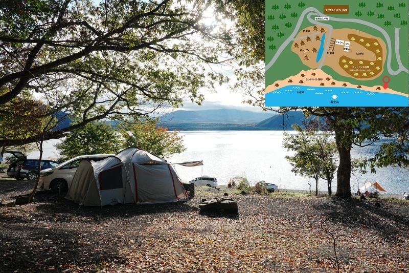浩庵キャンプ場　湖畔-林間・中間サイト　解説８