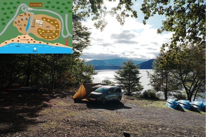 浩庵キャンプ場　湖畔-林間・中間サイト　解説５