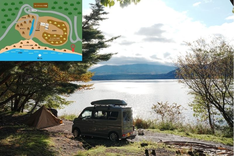 浩庵キャンプ場　湖畔-林間・中間サイト　解説３