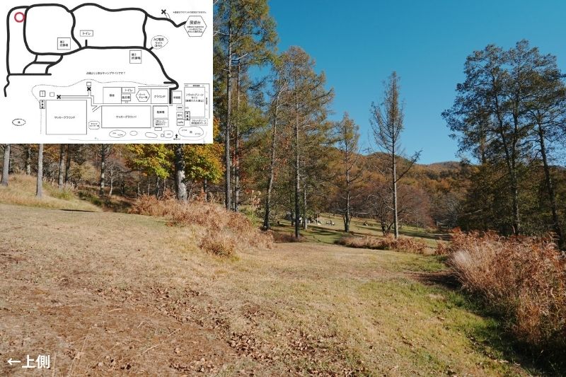 五光牧場オートキャンプ場 サイト解説 マップ左 林間9