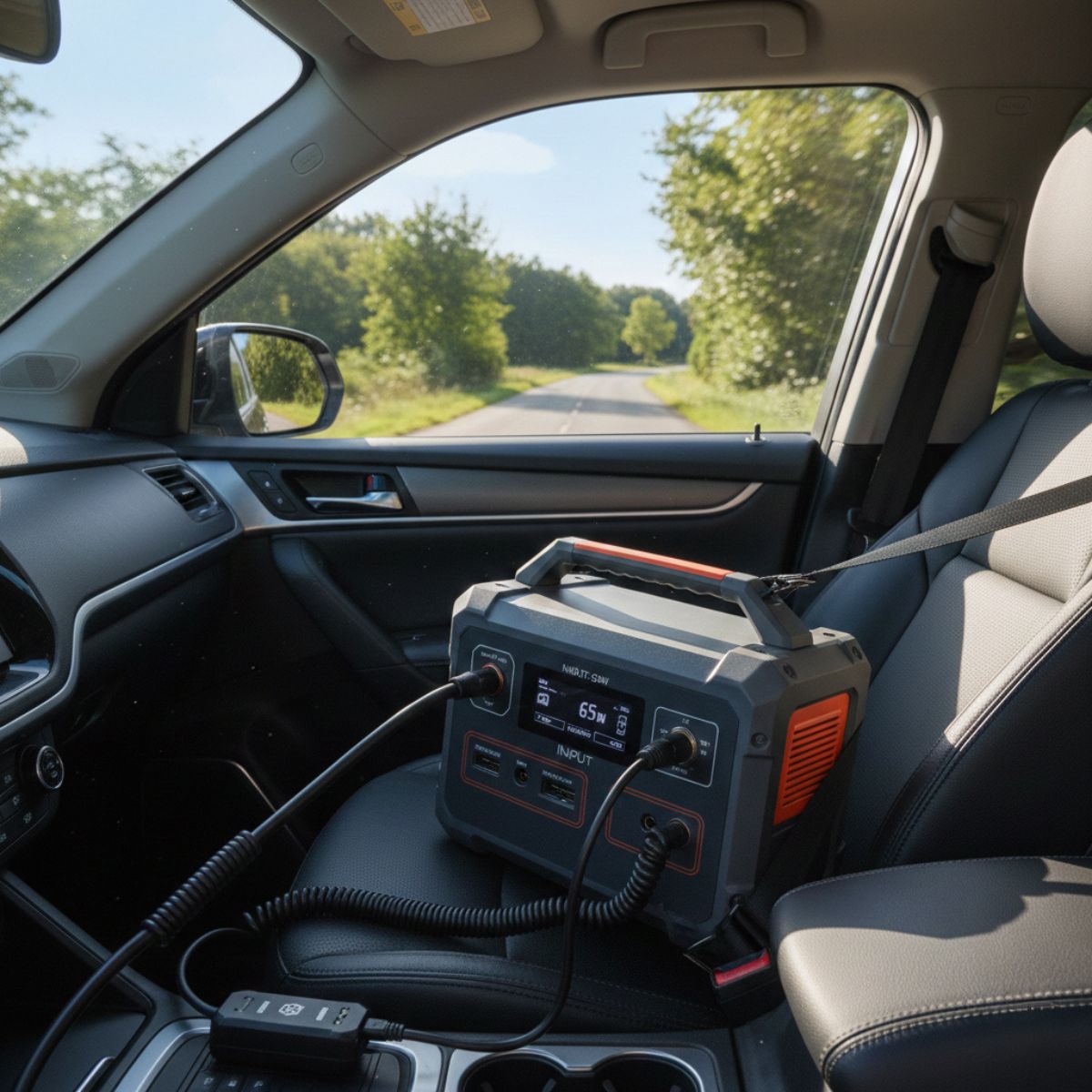 ポータブル電源　車　充電　走行