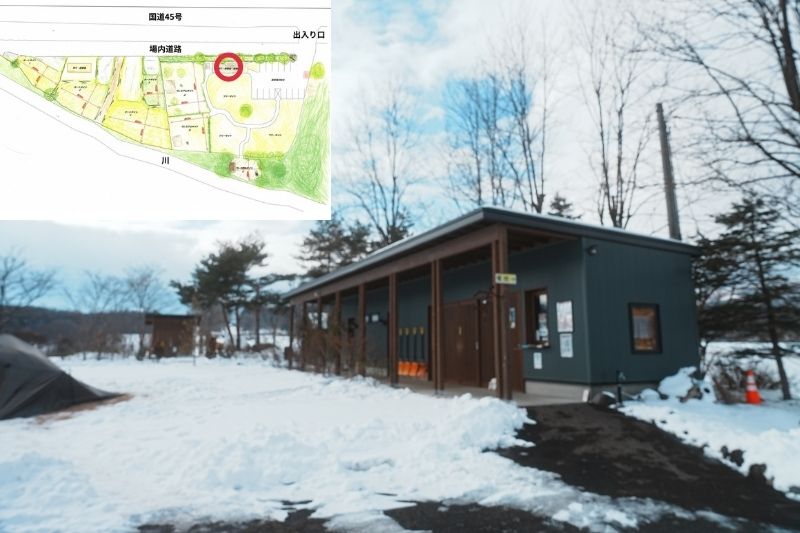 STONE VILLAGE(ストーンヴィレッジ) 管理棟 受付 トイレ シャワー 炊事場 灰捨て場