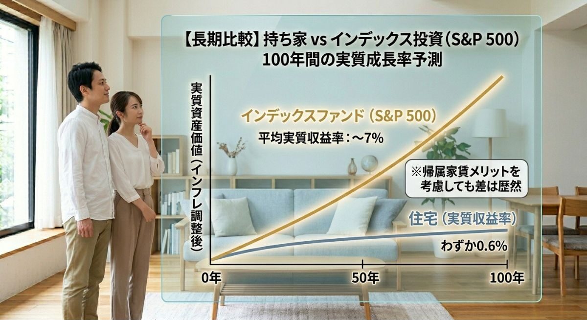 持家 VS インデックス投資 イメージ