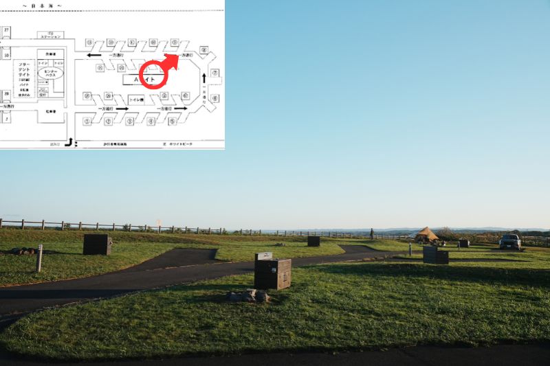 北海道　とままえ夕陽ヶ丘オートキャンプ場　オートキャンプサイトA　解説２