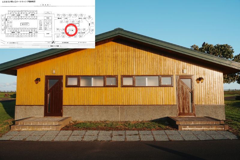 北海道　とままえ夕陽ヶ丘オートキャンプ場　サイトA　トイレ