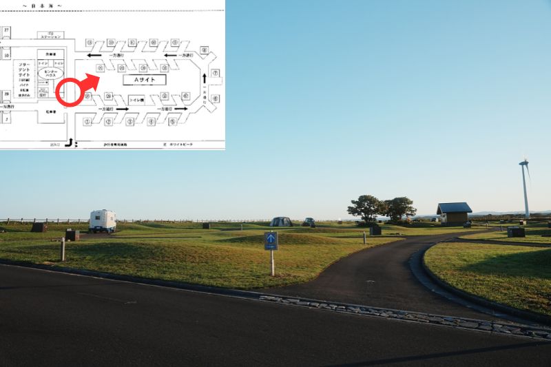 北海道　とままえ夕陽ヶ丘オートキャンプ場　オートキャンプサイトA　解説３