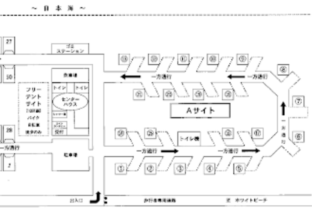 北海道　とままえ夕陽ヶ丘オートキャンプ場　サイトマップ　A