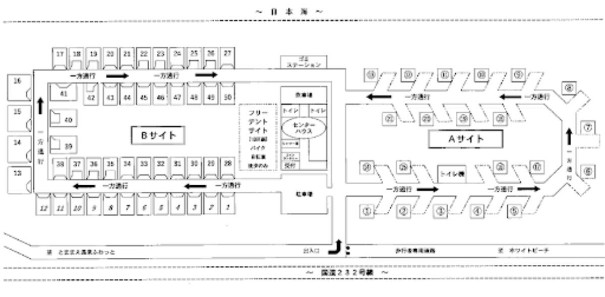 北海道　とままえ夕陽ヶ丘オートキャンプ場　サイトマップ