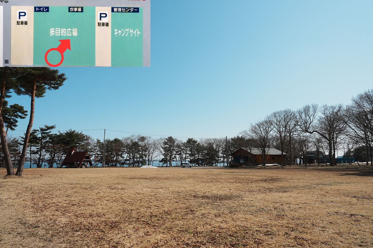 わかさぎ公園浜台キャンプ場 芝生サイト 解説8