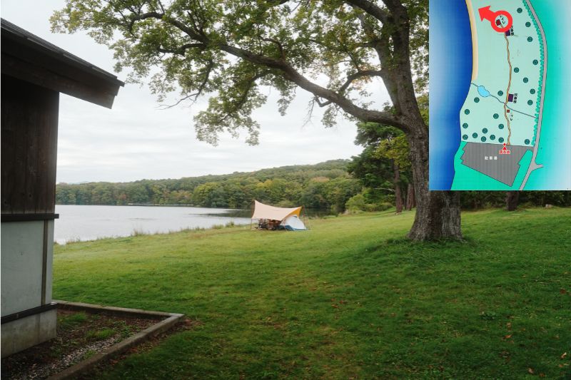 北海道 東大沼キャンプ場 湖畔サイト 解説4.1