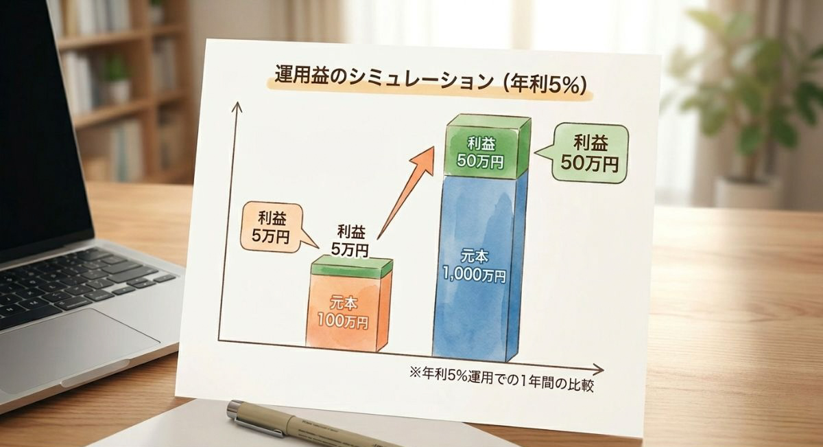 運用シミュレーション 年利5% イメージ