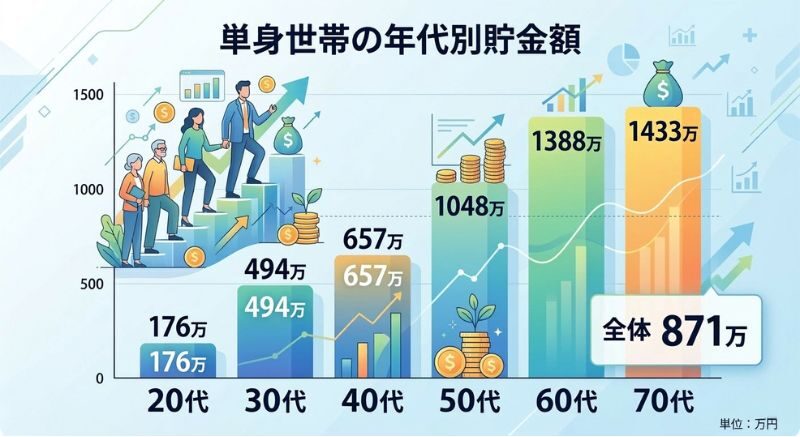 単身世帯の平均貯金額