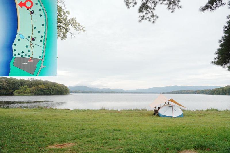 北海道 東大沼キャンプ場 湖畔サイト 解説4.2