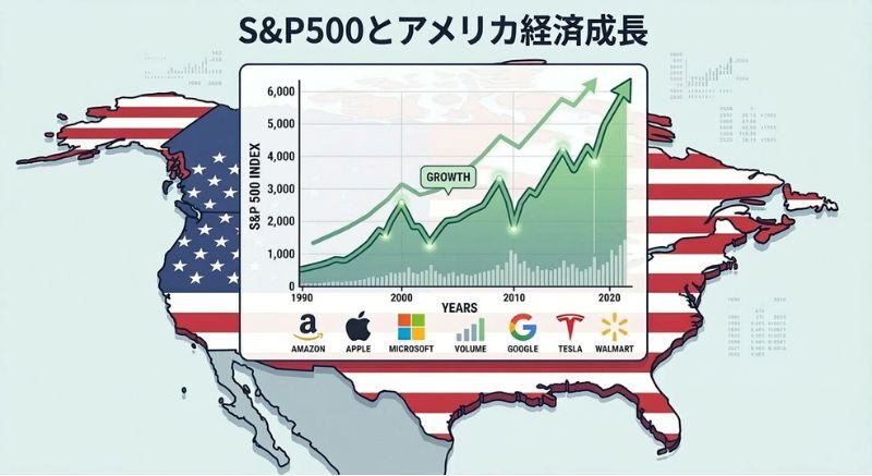 S&P500　指数　インデックス　投資　GAFAMイメージ