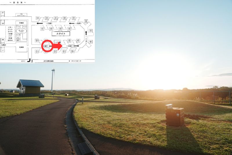 北海道　とままえ夕陽ヶ丘オートキャンプ場　オートキャンプサイトA　解説１