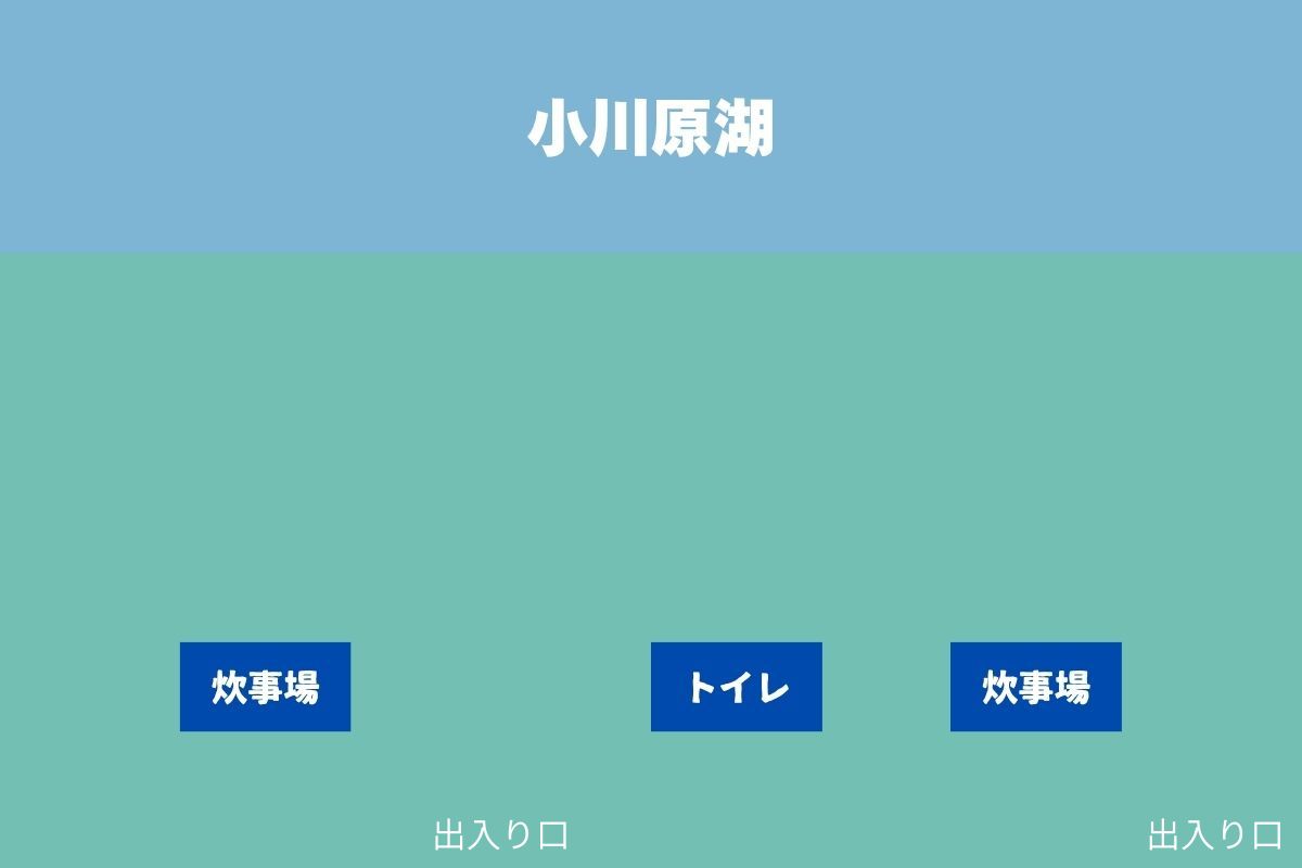 わかさぎ公園浜台キャンプ場 オートキャンプ場 サイトマップ 自作