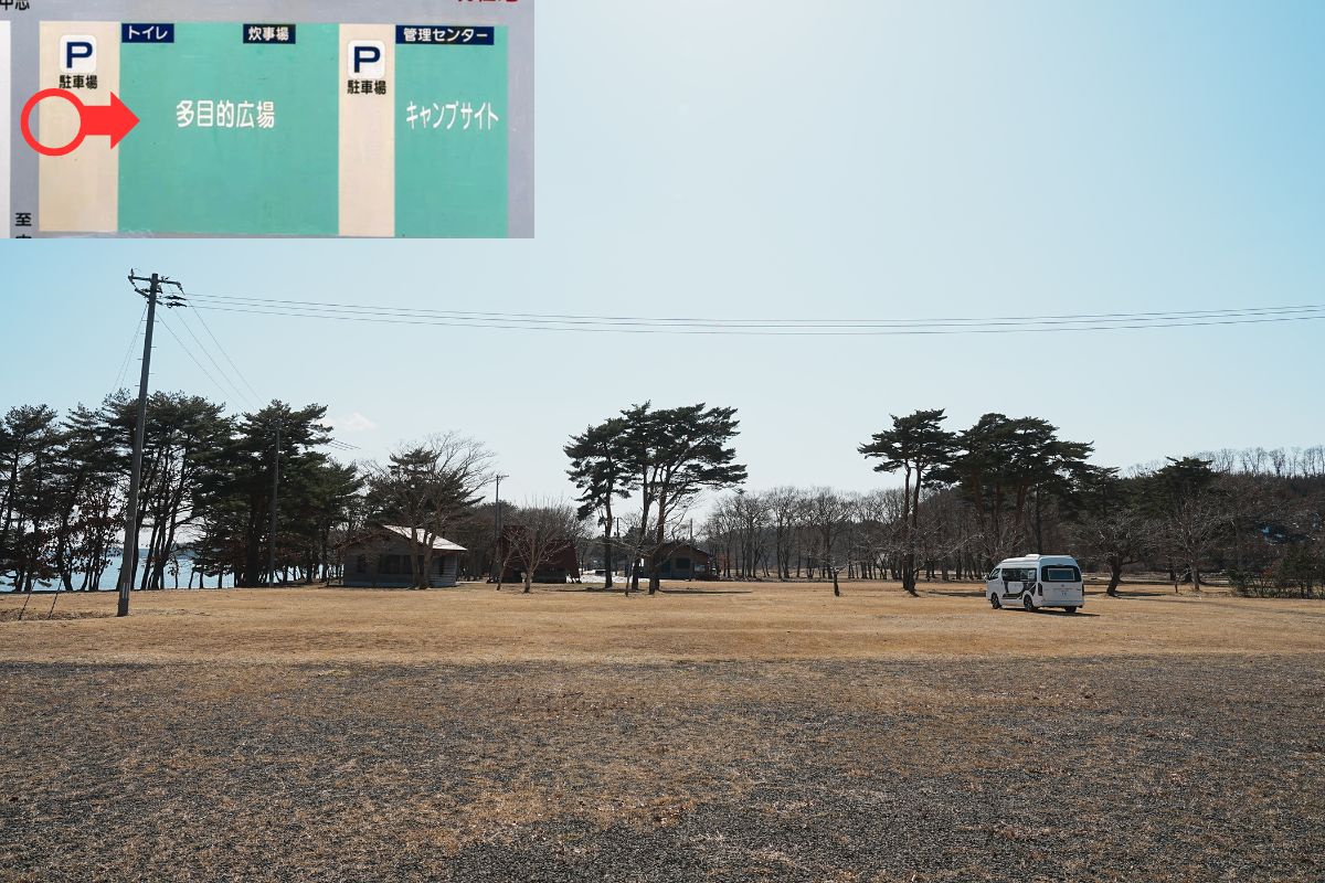 わかさぎ公園浜台キャンプ場 芝生サイト 解説10