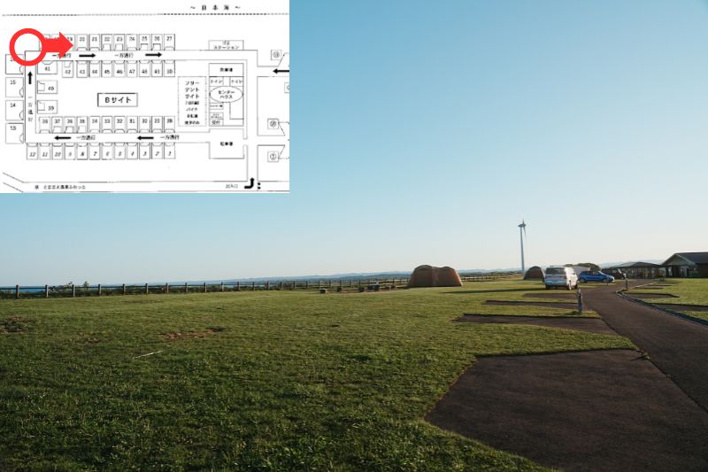 北海道　とままえ夕陽ヶ丘オートキャンプ場　オートキャンプサイトB　解説２