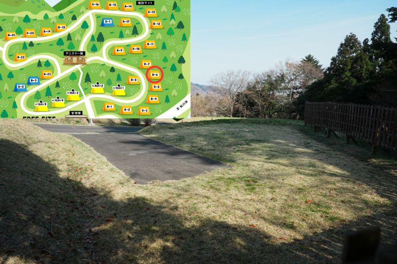 おしか家族旅行村オートキャンプ場　オートサイトA６