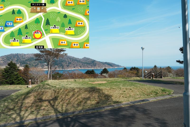おしか家族旅行村オートキャンプ場　電源付きオートサイト３