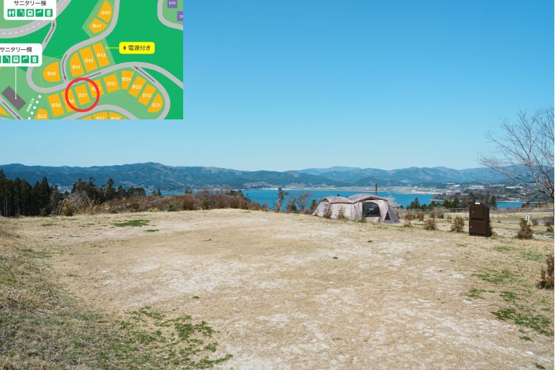 Snow Peak 陸前高田キャンプフィールド　区画サイト　海側　B37