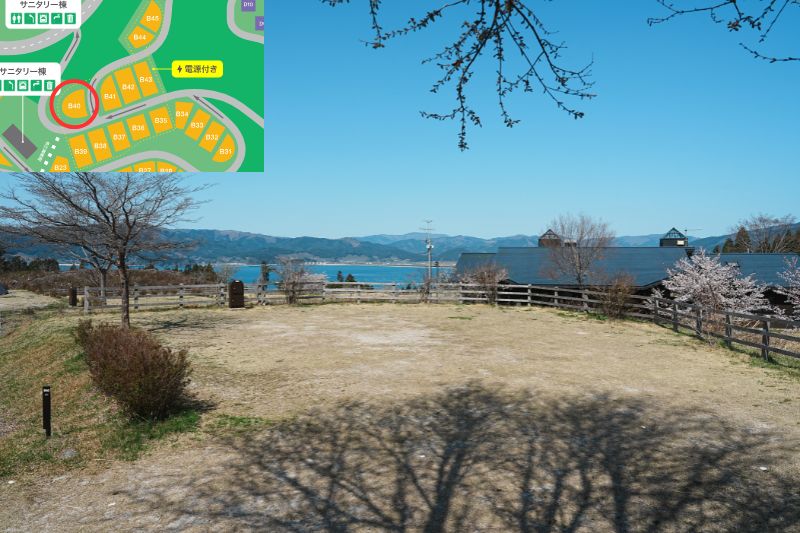 Snow Peak 陸前高田キャンプフィールド　区画サイト　海側　B40