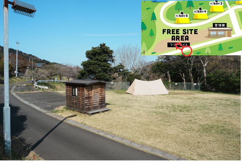 おしか家族旅行村オートキャンプ場　フリーサイト　解説５