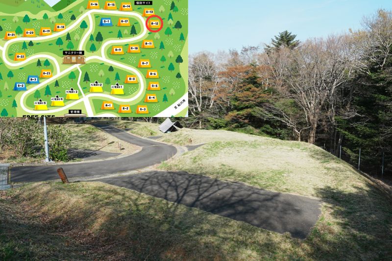 おしか家族旅行村オートキャンプ場　オートサイトA１２