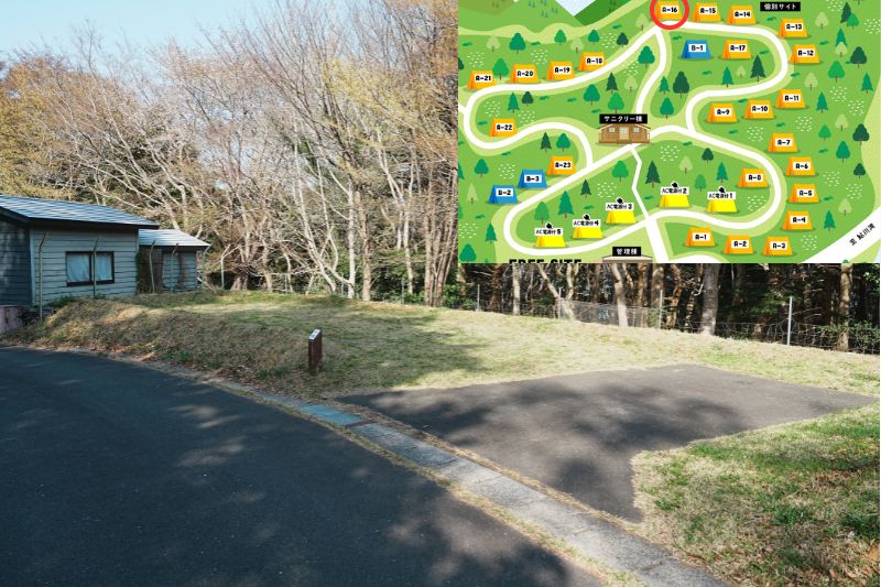 おしか家族旅行村オートキャンプ場　オートサイトA１６