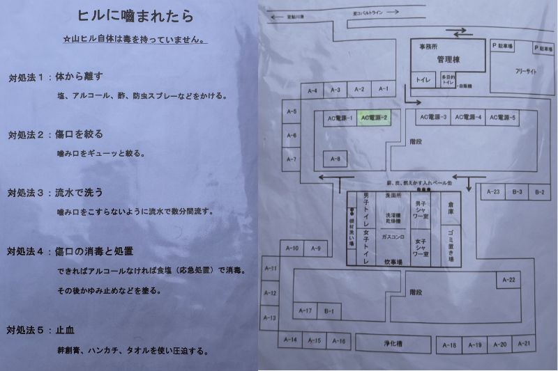おしか家族旅行村オートキャンプ場　利用許可証　説明書