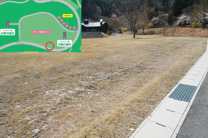 Snow Peak 陸前高田キャンプフィールド　フリーサイトA　駐車スペース