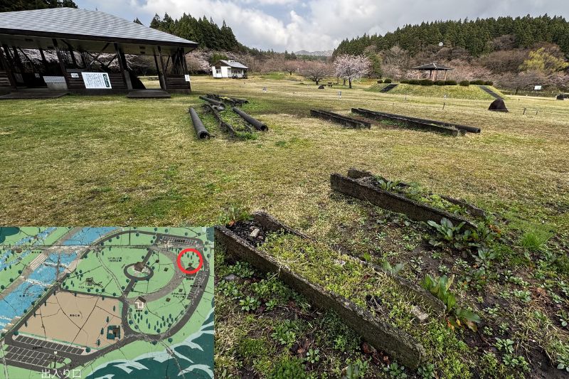 奈曽川河川公園キャンプ場　U字溝