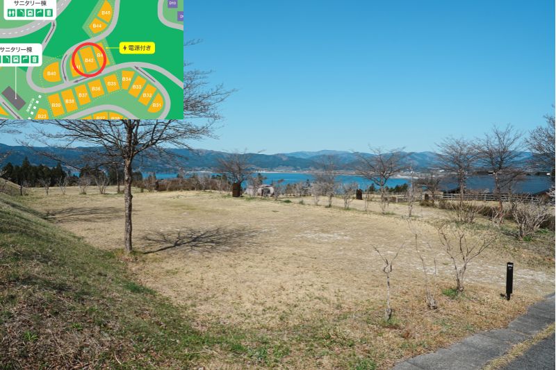 Snow Peak 陸前高田キャンプフィールド　区画サイト　海側　B42