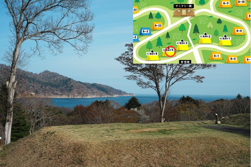 おしか家族旅行村オートキャンプ場　電源付きオートサイト４