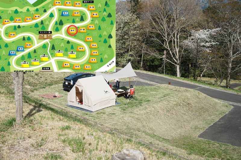 おしか家族旅行村オートキャンプ場　オートサイトA９