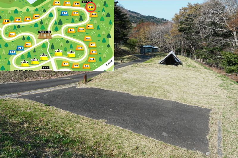 おしか家族旅行村オートキャンプ場　オートサイトA１３