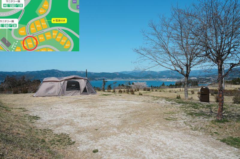 Snow Peak 陸前高田キャンプフィールド　区画サイト　海側　B38