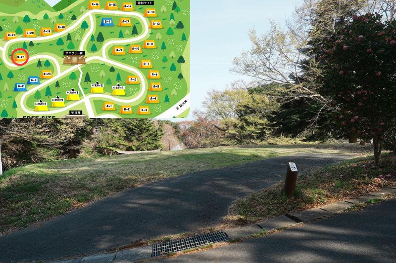 おしか家族旅行村オートキャンプ場　オートサイトA２２