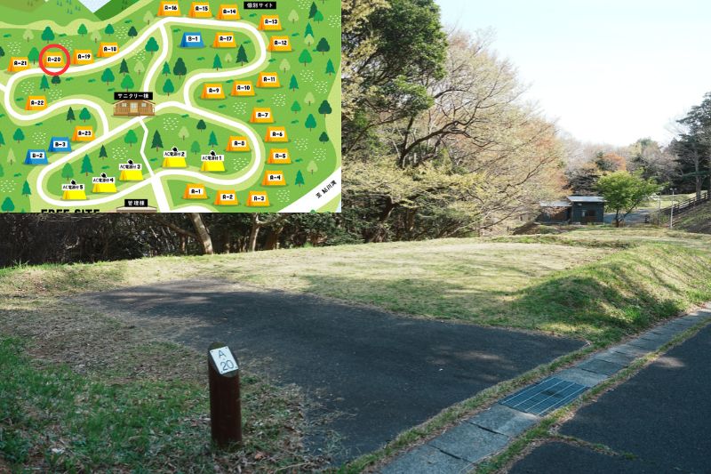 おしか家族旅行村オートキャンプ場　オートサイトA２０