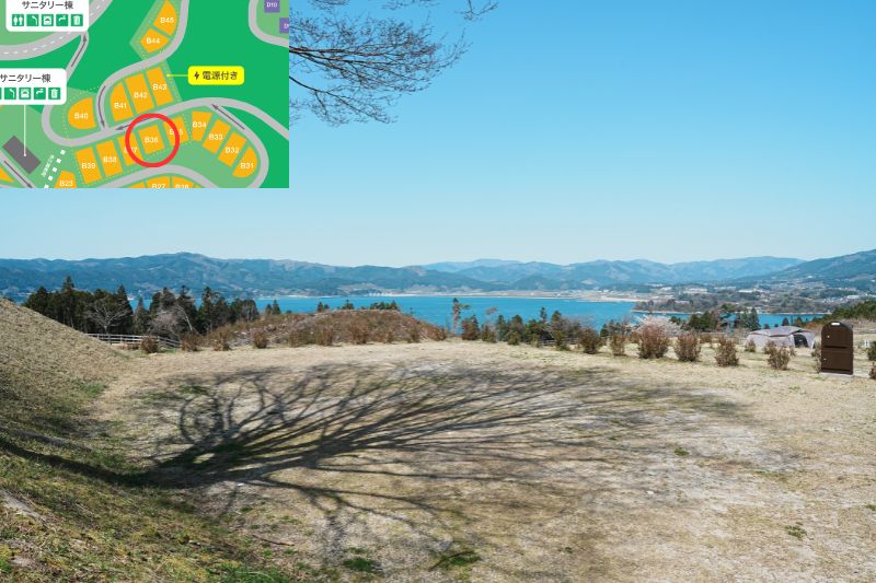 Snow Peak 陸前高田キャンプフィールド　区画サイト　海側　B36