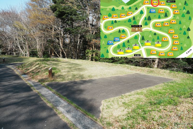 おしか家族旅行村オートキャンプ場　オートサイトA１５