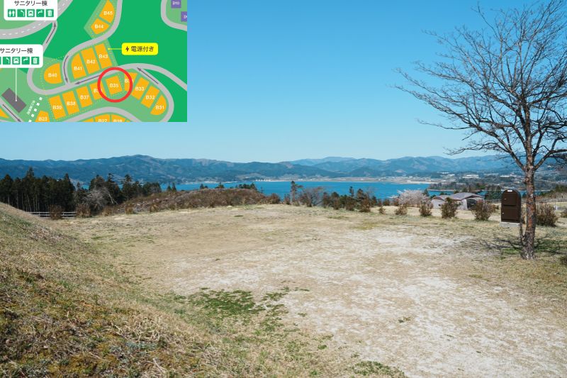 Snow Peak 陸前高田キャンプフィールド　区画サイト　海側　B35