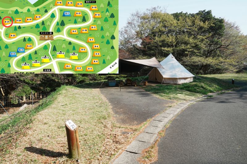 おしか家族旅行村オートキャンプ場　オートサイトA２１